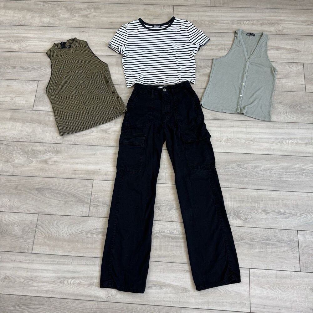 Y2K Women’s Clothing bundle Zara Cargo Pants minimalist Nuetral Capsule Wardrobe